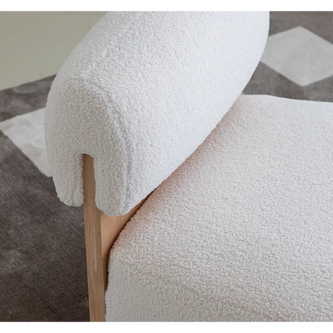 Evander Boucle Armchair with Wooden Frame