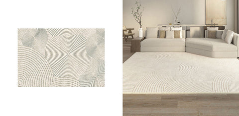Beige evitany living room rug with subtle concentric circle patterns perfect for stylish living room decor