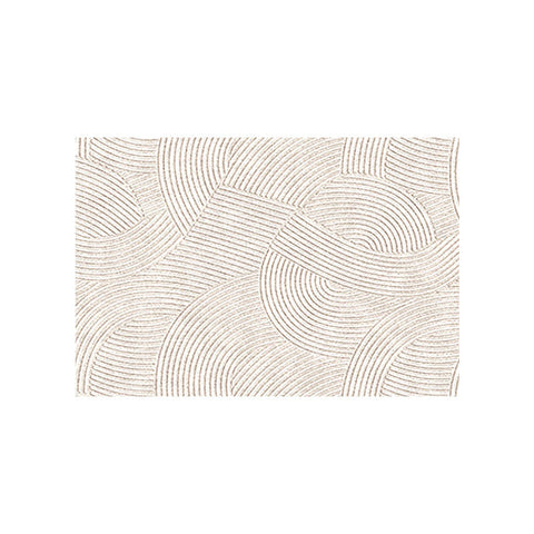 Beige textured rectangular evitany living room rug with raised concentric circular patterns perfect for living room decor