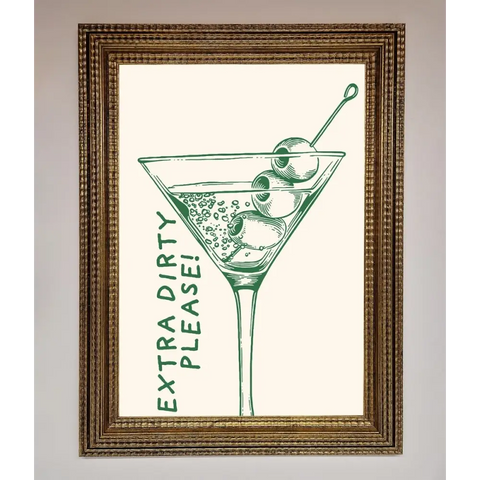 Extra Dirty Please Framed Poster - A3 (29.7 x 42 cm) / Ornate Gold - Framed Print