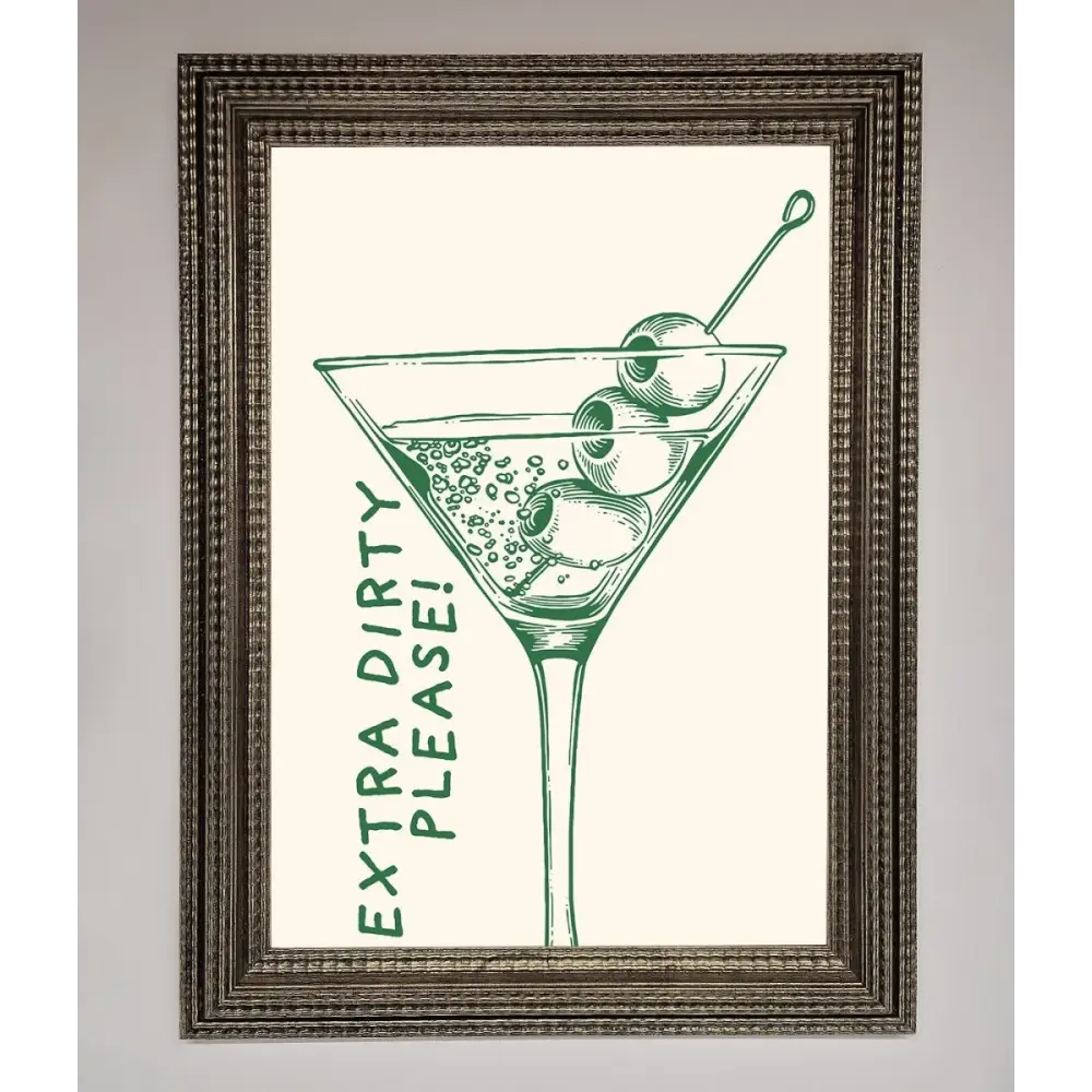 Extra Dirty Please Framed Poster - A3 (29.7 x 42 cm) / Ornate Silver - Framed Print