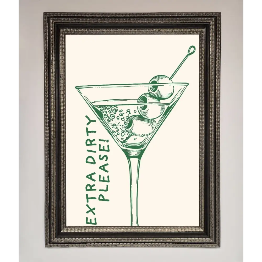 Extra Dirty Please Framed Poster - A3 (29.7 x 42 cm) / Ornate Silver Black - Framed Print