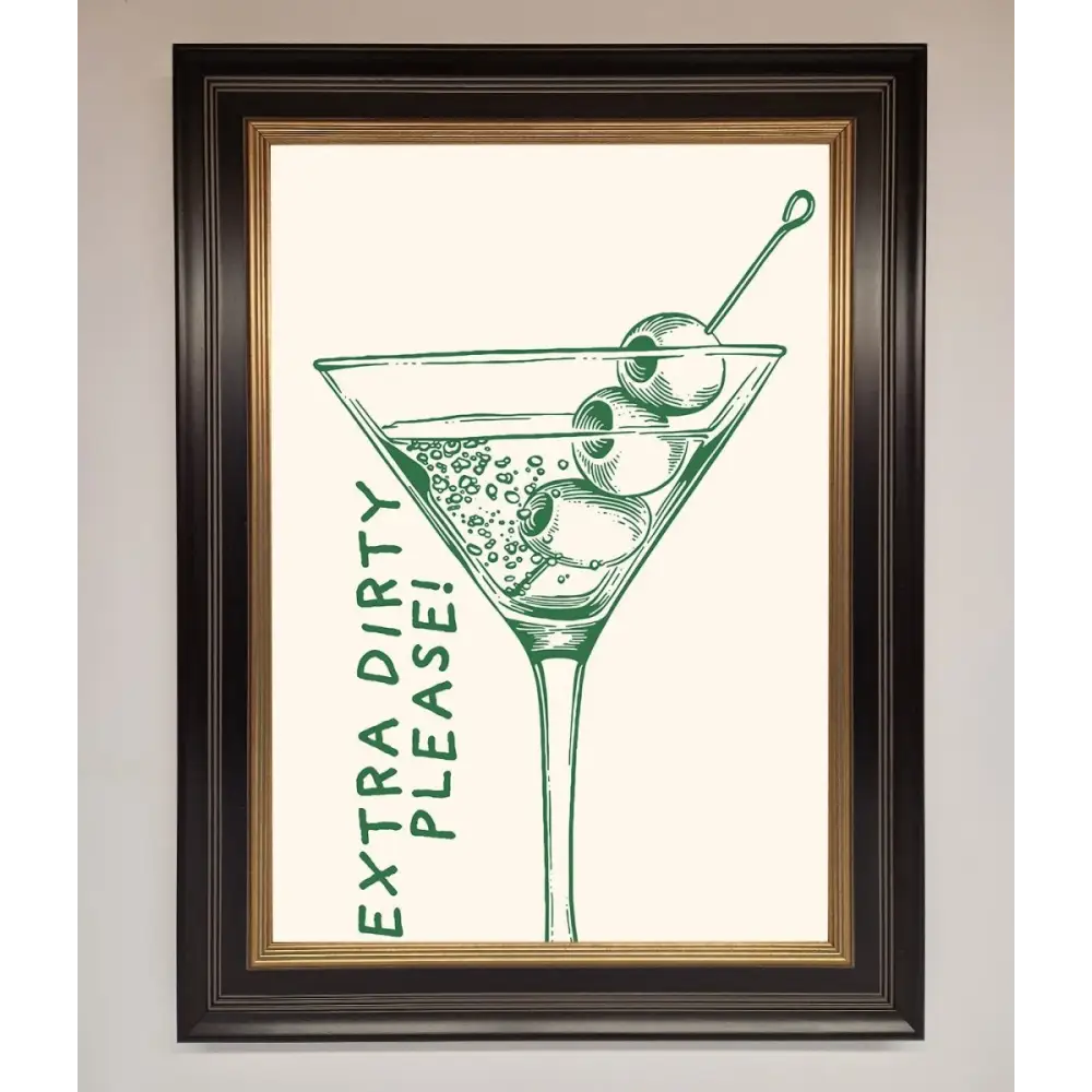 Extra Dirty Please Framed Poster - B0 (100 x 141 cm) / Black Gold - Framed Print