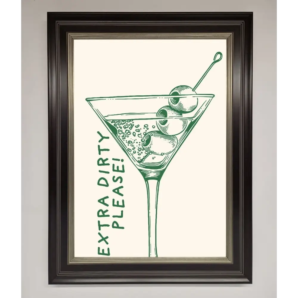 Extra Dirty Please Framed Poster - B0 (100 x 141 cm) / Black Silver - Framed Print