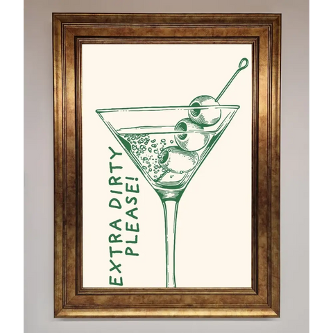 Extra Dirty Please Framed Poster - B0 (100 x 141 cm) / Bronze - Framed Print