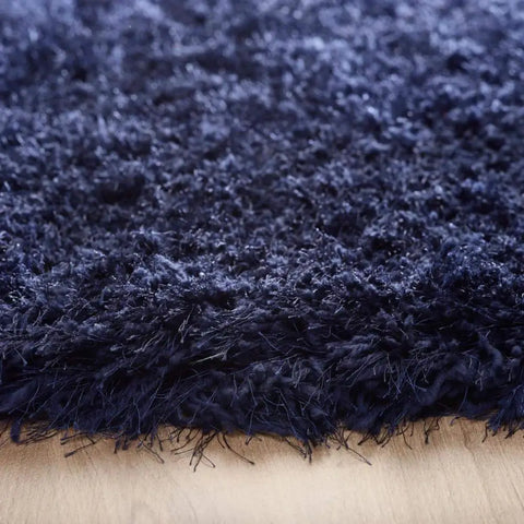 Extravagance Navy Shaggy Rug - Rugs