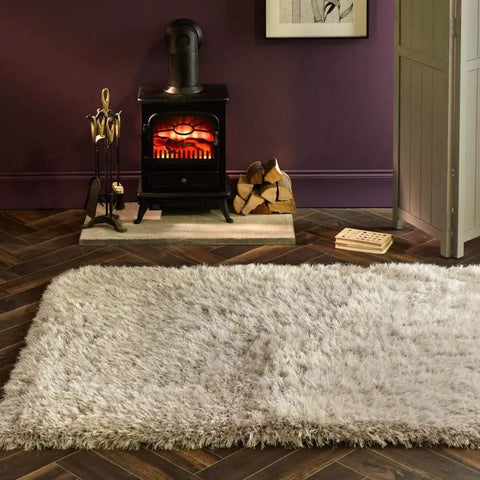 Extravagance Silver Grey Shaggy Rug - Rugs
