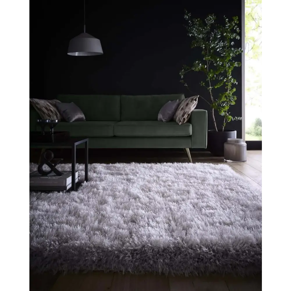 Extravagance Silver Grey Shaggy Rug - Rugs