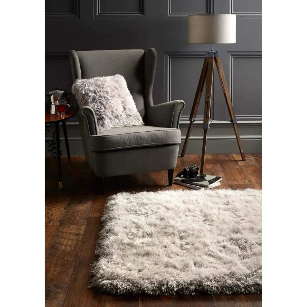 Extravagance Silver Grey Shaggy Rug - Rugs