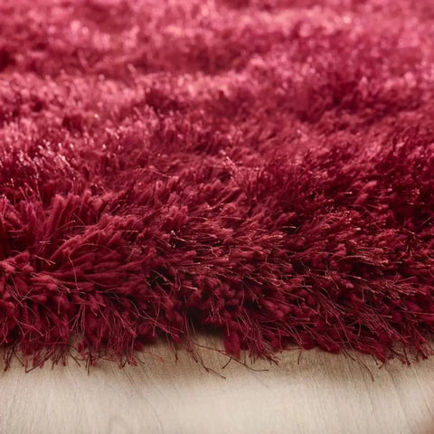 Extravagance Wine Red Shaggy Rug - Rugs