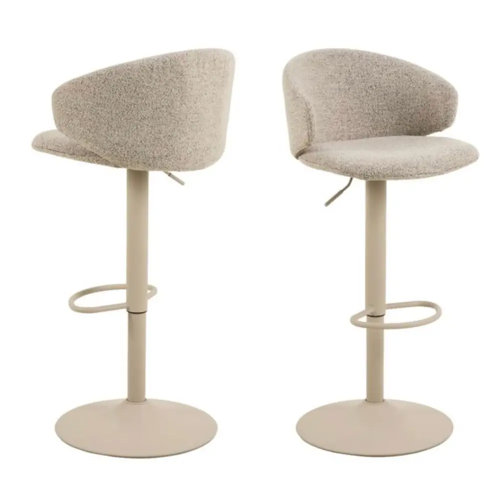 Ezra Bar Stool x 2 - Beige - Bar Stool