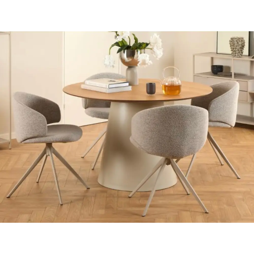 Ezra Dining Chairs x 2 - Beige - Bar Stool