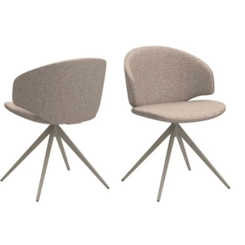 Ezra Dining Chairs x 2 - Beige - Bar Stool