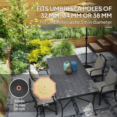 Outsunny Garden Parasol Base Holder, 28kg Sand Filled, 23kg Water Filled, Sun Umbrella Base, Φ55 x 30H cm Black