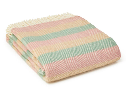 Stripe Pure New Wool Throw - Summer Breeze