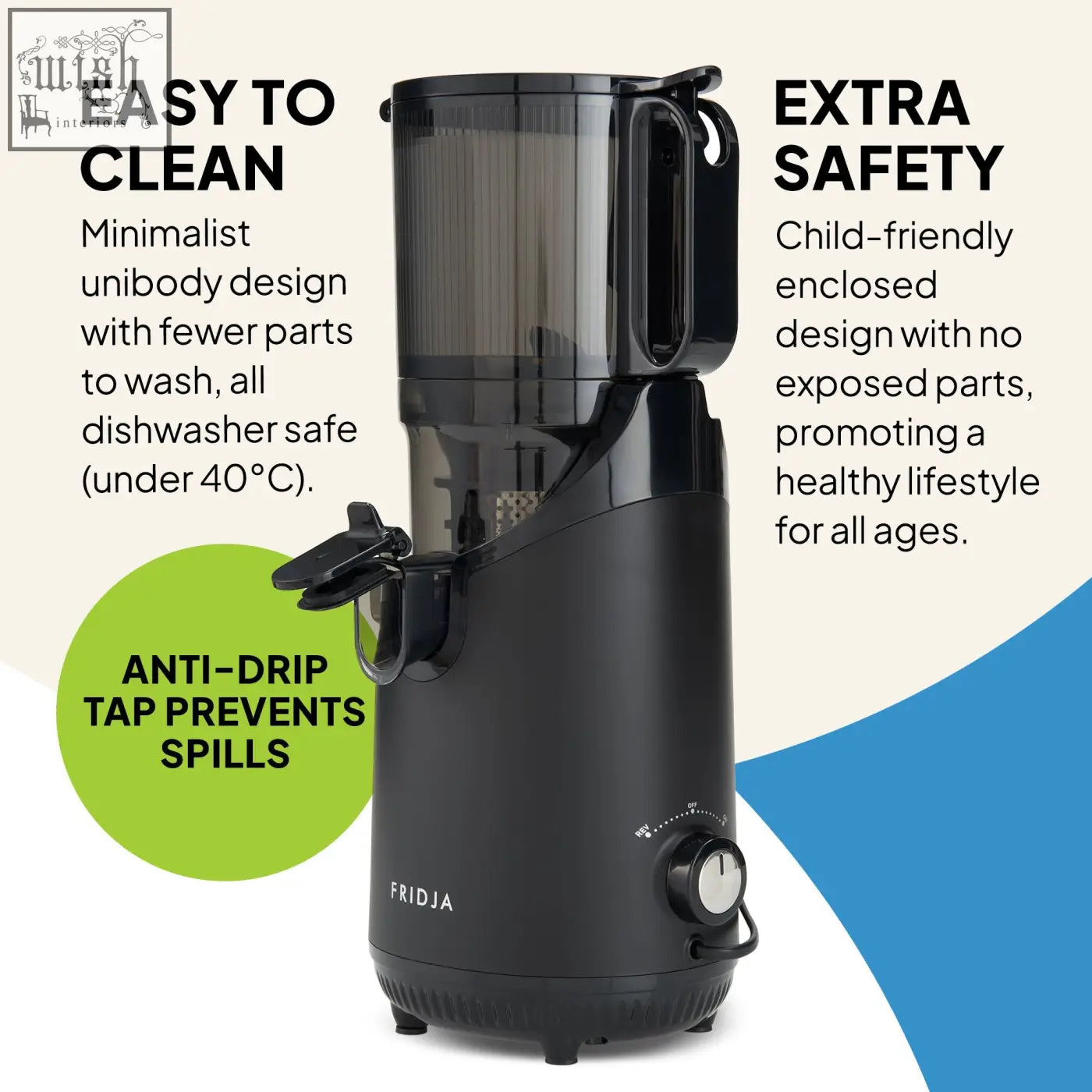 Black friday f2500 self feeding whole fruit juicer with transparent top and sleek minimalist design fruit juicer