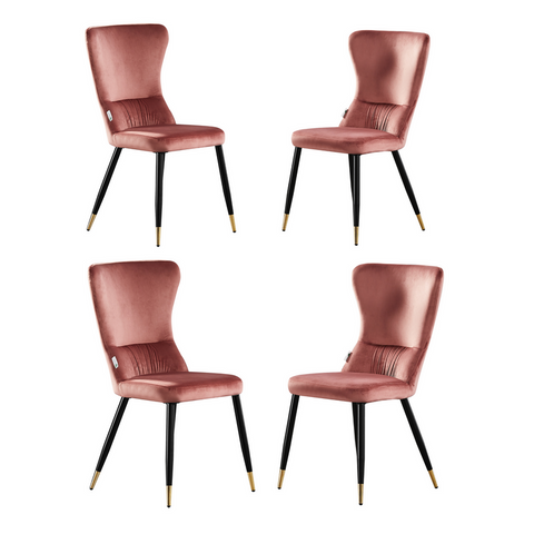 New York LUX Velvet Dining Chair with Metal Legs - Scandinavian Inspired