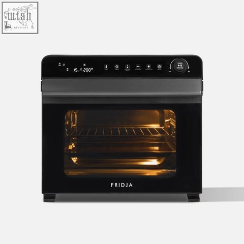 Black fridja super oven pro 30l digital air fryer oven with sleek control panel and illuminated interior