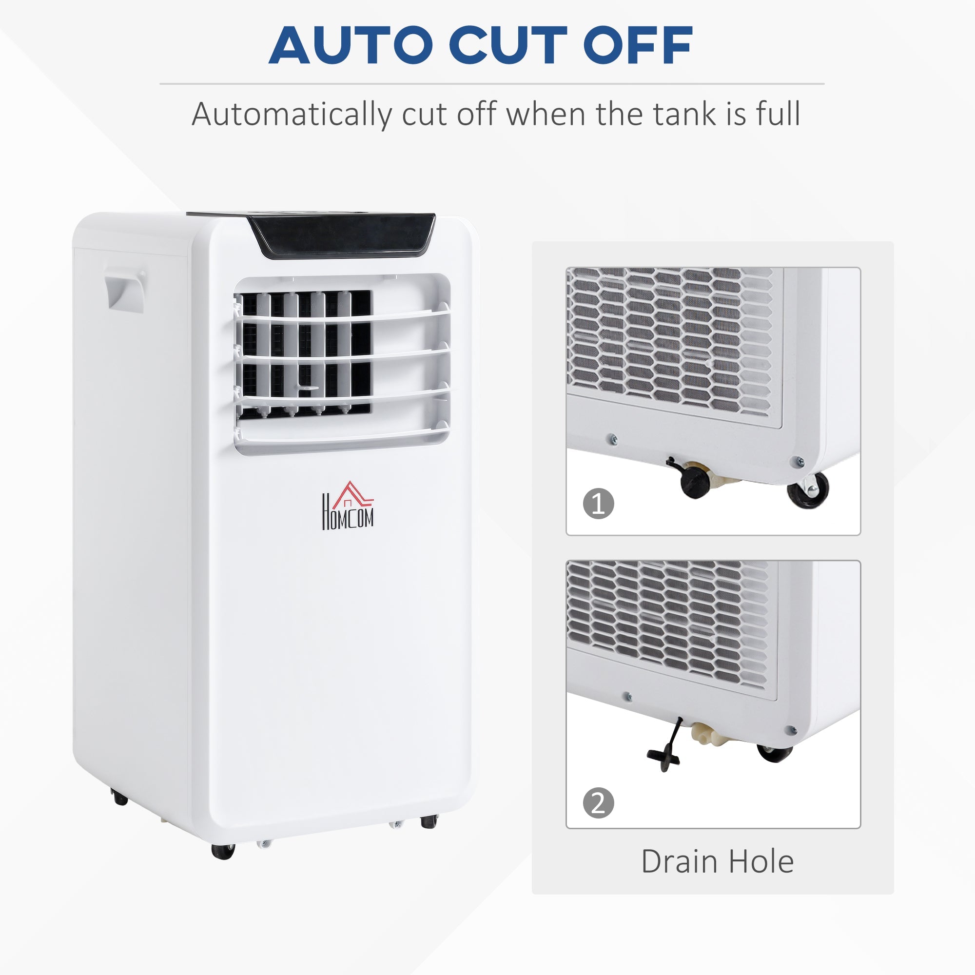 HOMCOM 10000 BTU Air Conditioning Unit, 3-in-1 Portable Air Conditioner, Dehumidifier, Cooling Fan with Remote Control, LED Display, 2 Speeds, 24H Timer, Window Venting Kit, 18m\'c2\'b2
