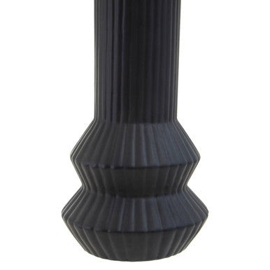 Fabia Black Ribbed Vase