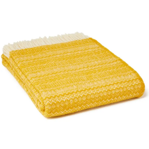 Fair Isle Pure New Wool Throw - Fair Isle Mustard - Throws & Blankets