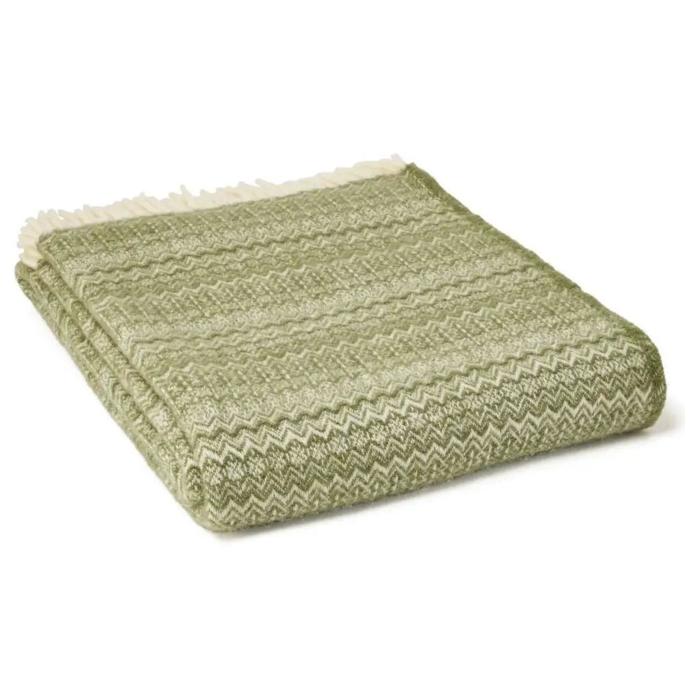 Fair Isle Pure New Wool Throw - Fair Isle Sage - Throws & Blankets