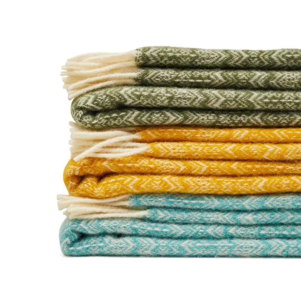Fair Isle Pure New Wool Throw - Throws & Blankets