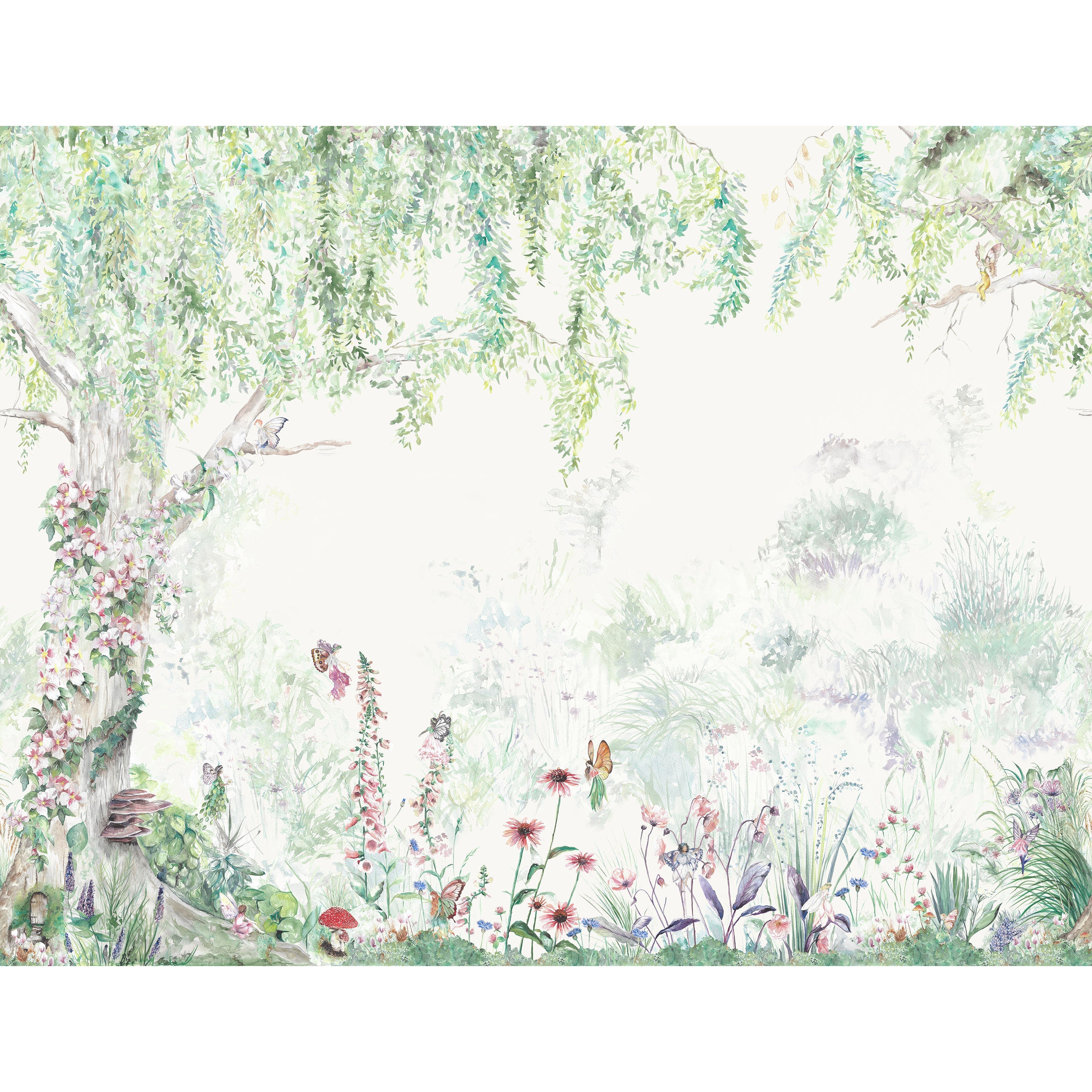 Fairy Forest Hand-Painted Wallpaper | Children's Bedroom Mural