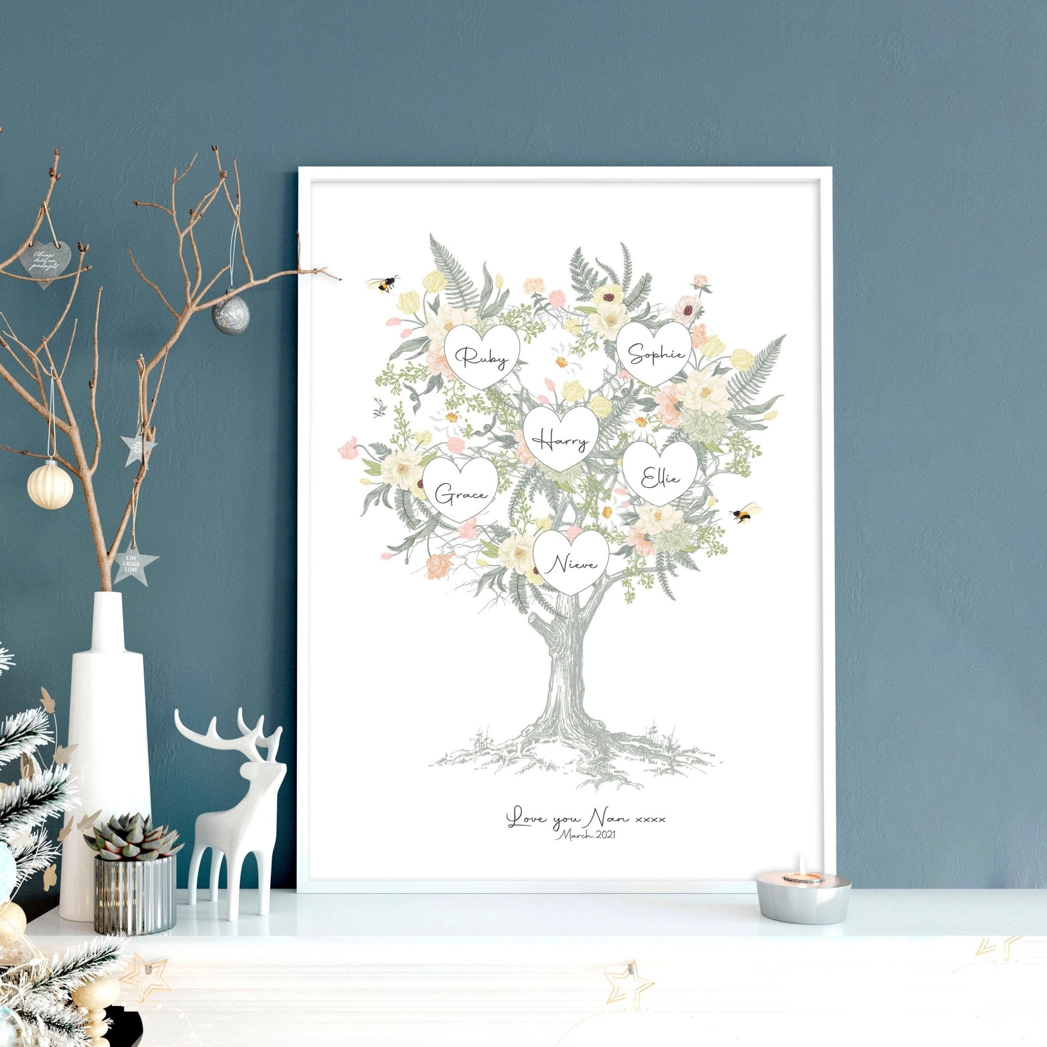 Family tree artwork Personalised wall art print