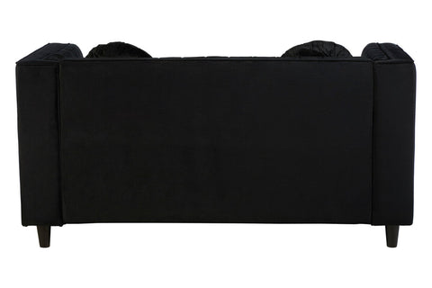 Farah Two Seat Black Velvet Sofa