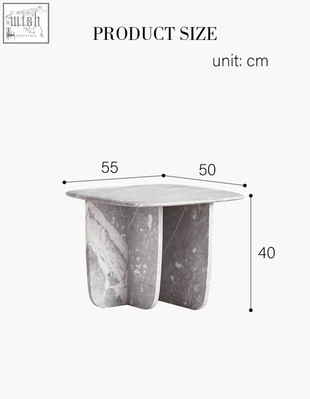 Farina side table marble with sleek gray natural stone marble top and base perfect for modern living rooms and low shipping cost