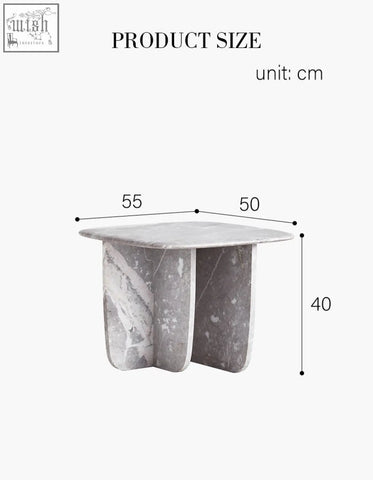 Farina side table marble with sleek gray natural stone marble top and base perfect for modern living rooms and low shipping cost