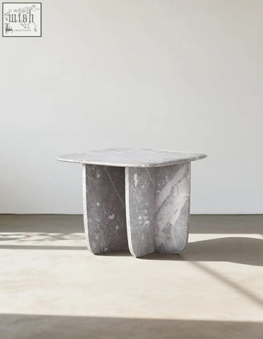 Farina side table marble with sleek gray natural stone top and sculpted legs perfect for stylish living rooms offer financing