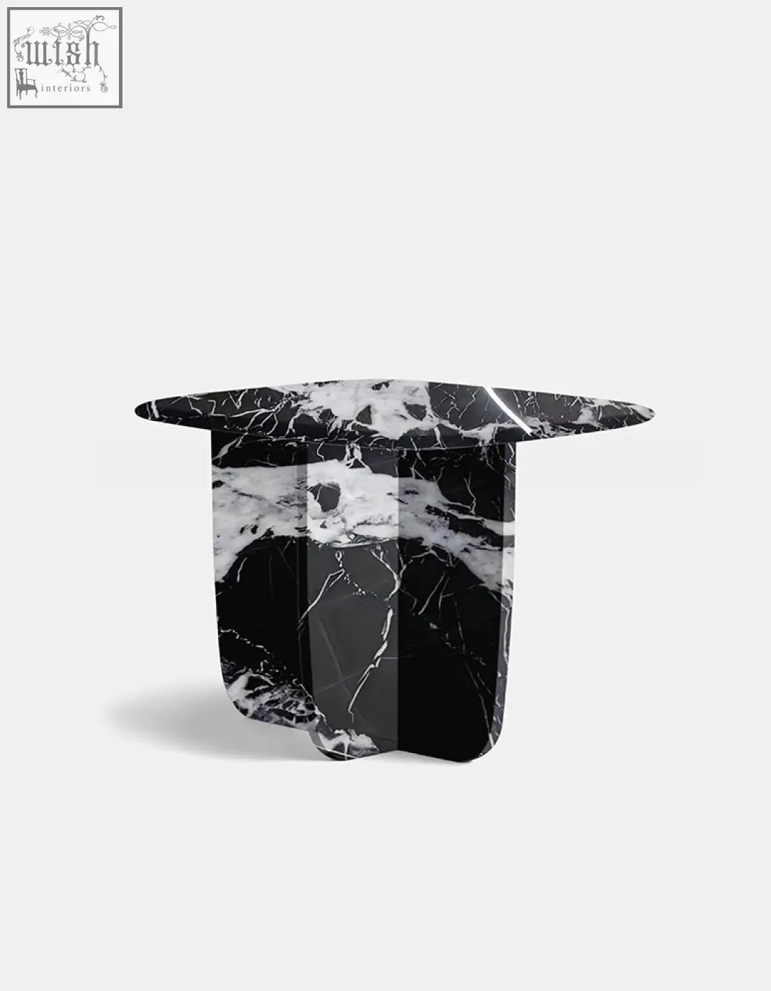 Farina side table marble with black and white natural stone top perfect for modern living rooms and low shipping cost