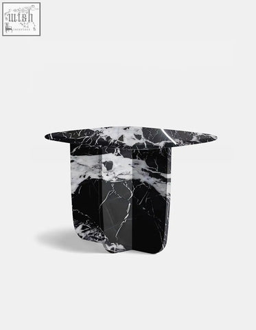 Farina side table marble with black and white natural stone top perfect for modern living rooms and low shipping cost