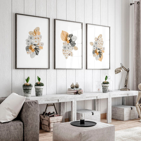 Botanical illustration wall decor | set of 3 wall art prints
