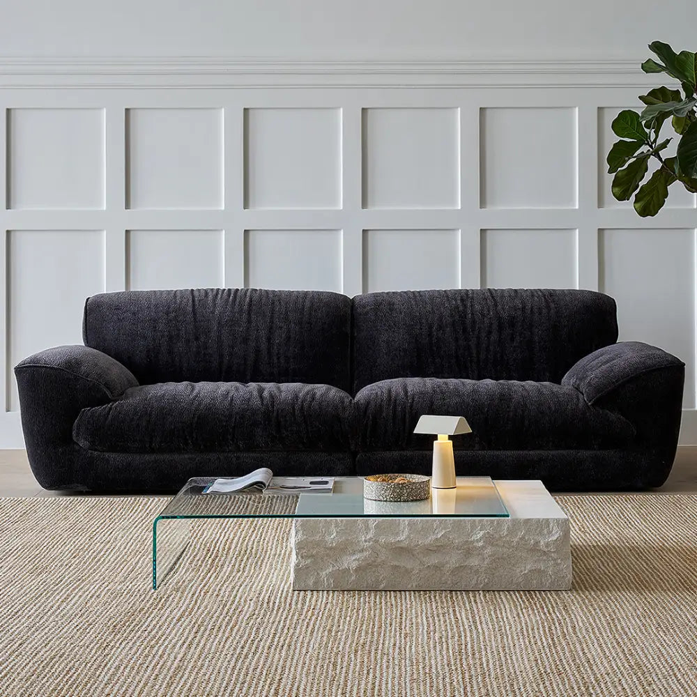 Fatima Extendable Pedestal Coffee Table Glass & Wood