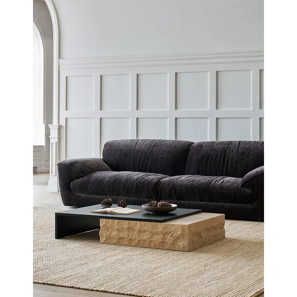 Fatima Extendable Pedestal Coffee Table Glass & Wood