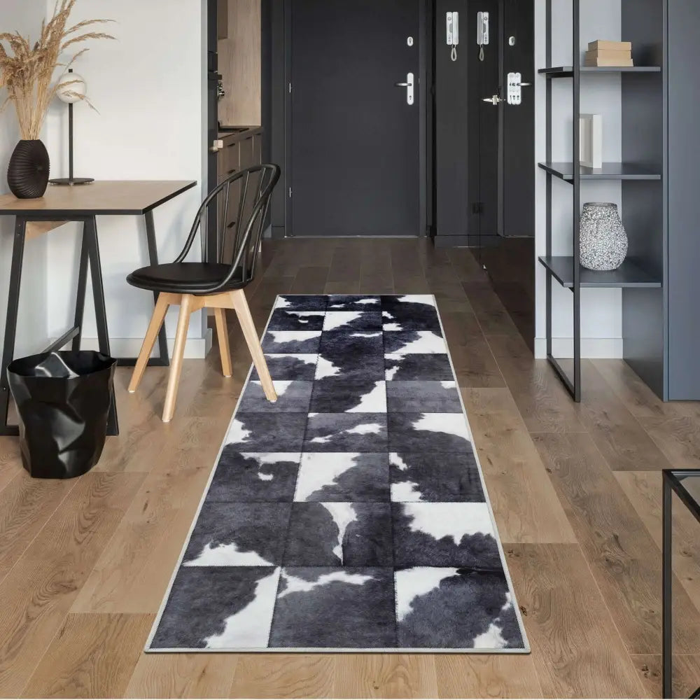 Faux Hides Rug Black and White - 50X150 cm - Rugs