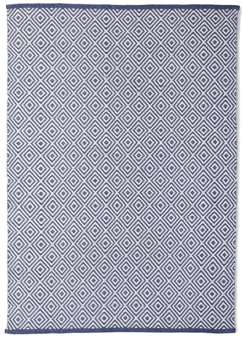Diamond Navy Hand-woven Rug