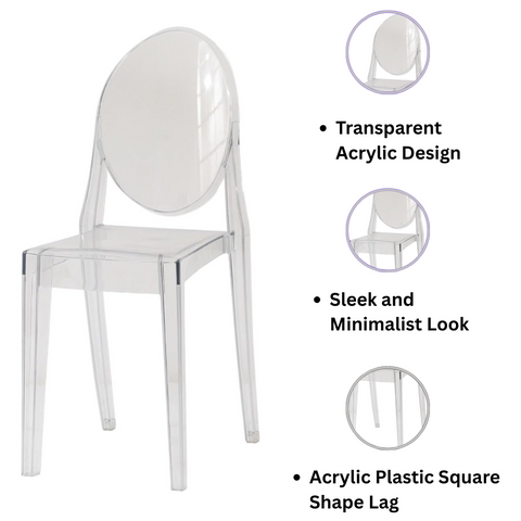 GHOST CLEAR PLASTIC CHAIR DINING CHAIR