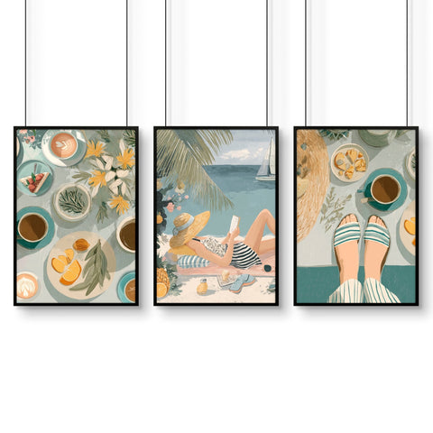 Feature Wall Art | Set of 3 Italian Lifestyle Wall art Prints