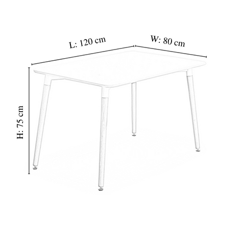 5-Piece Halo Dining Set - White Table & 4 Black/White Patchwork Armchairs