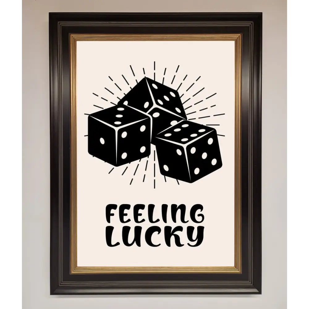 Feeling Lucky Framed Poster - A3 (29.7 x 42 cm) / Black Gold - Framed Print