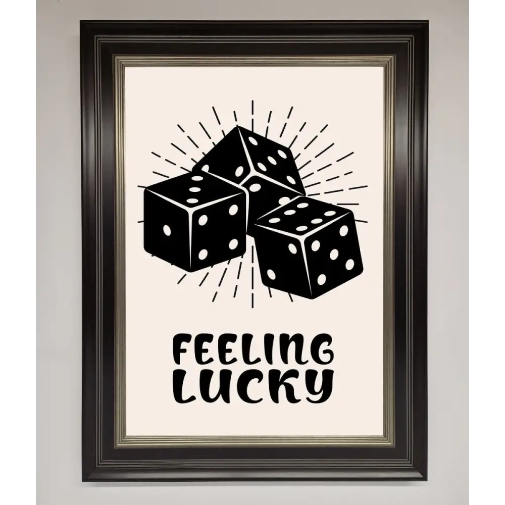 Feeling Lucky Framed Poster - A3 (29.7 x 42 cm) / Black Silver - Framed Print