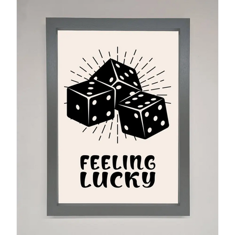Feeling Lucky Framed Poster - A3 (29.7 x 42 cm) / Dark Grey - Framed Print