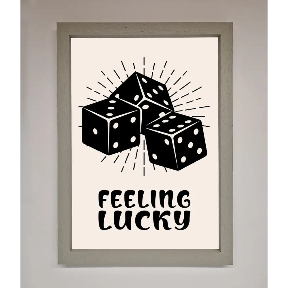 Feeling Lucky Framed Poster - A3 (29.7 x 42 cm) / Grey - Framed Print