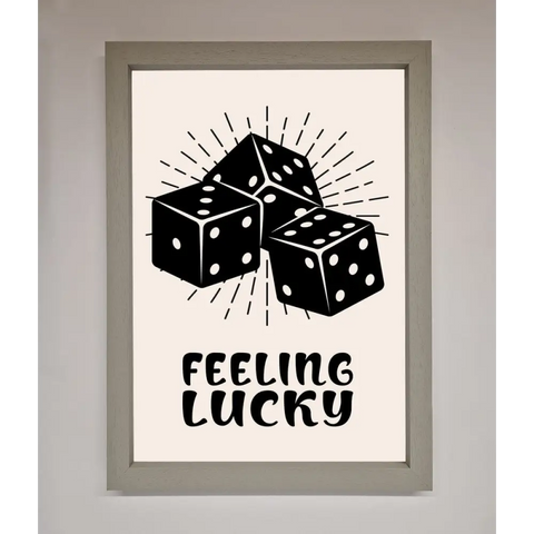 Feeling Lucky Framed Poster - A3 (29.7 x 42 cm) / Grey - Framed Print