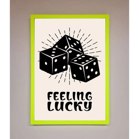 Feeling Lucky Framed Poster - A3 (29.7 x 42 cm) / Neon Green - Framed Print