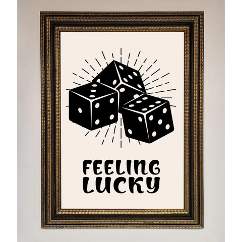 Feeling Lucky Framed Poster - A3 (29.7 x 42 cm) / Ornate Gold Black - Framed Print